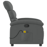 Fauteuil inclinable de massage gris foncé tissu