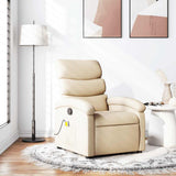 Fauteuil inclinable de massage crème tissu