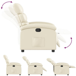 Fauteuil inclinable en similicuir crème