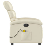 Fauteuil de massage inclinable crème similicuir