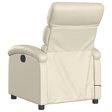 Fauteuil de massage inclinable crème similicuir