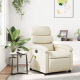 Fauteuil de massage inclinable crème similicuir