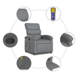 Fauteuil de massage inclinable gris similicuir