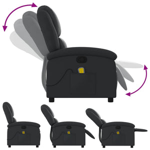 Fauteuil de massage inclinable noir cuir véritable