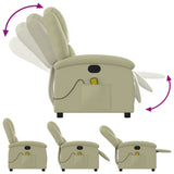 Fauteuil de massage inclinable crème cuir véritable