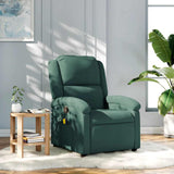 Fauteuil inclinable de massage vert foncé velours
