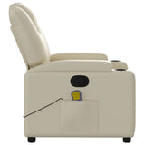 Fauteuil de massage inclinable crème similicuir