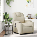 Fauteuil de massage inclinable crème similicuir