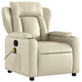 Fauteuil de massage inclinable crème similicuir