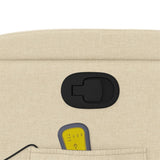 Fauteuil inclinable de massage crème tissu