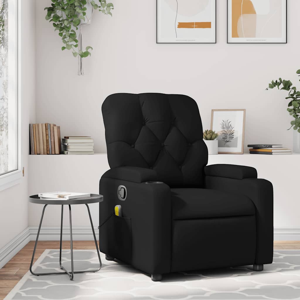 Fauteuil de massage inclinable noir similicuir