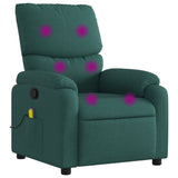 Fauteuil inclinable de massage vert foncé tissu