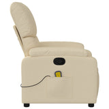 Fauteuil inclinable de massage crème tissu