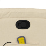 Fauteuil inclinable de massage crème tissu