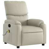 Fauteuil de massage inclinable crème similicuir