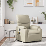 Fauteuil de massage inclinable crème similicuir