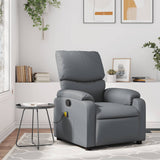 Fauteuil de massage inclinable gris similicuir