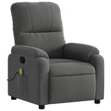 Fauteuil inclinable de massage gris foncé tissu microfibre