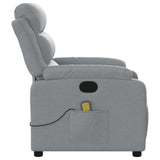 Fauteuil inclinable de massage gris clair tissu