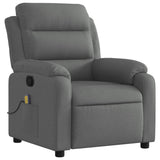 Fauteuil inclinable de massage gris foncé tissu