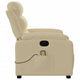 Fauteuil inclinable de massage crème tissu