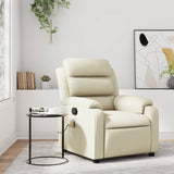 Fauteuil de massage inclinable crème similicuir