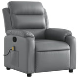 Fauteuil de massage inclinable gris similicuir