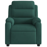 Fauteuil inclinable de massage vert foncé velours