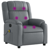Fauteuil de massage inclinable gris similicuir