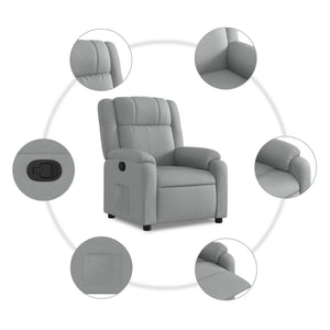 Fauteuil inclinable gris clair tissu