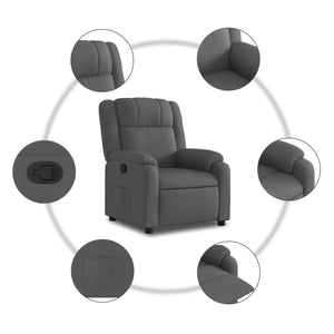 Fauteuil inclinable gris foncé tissu