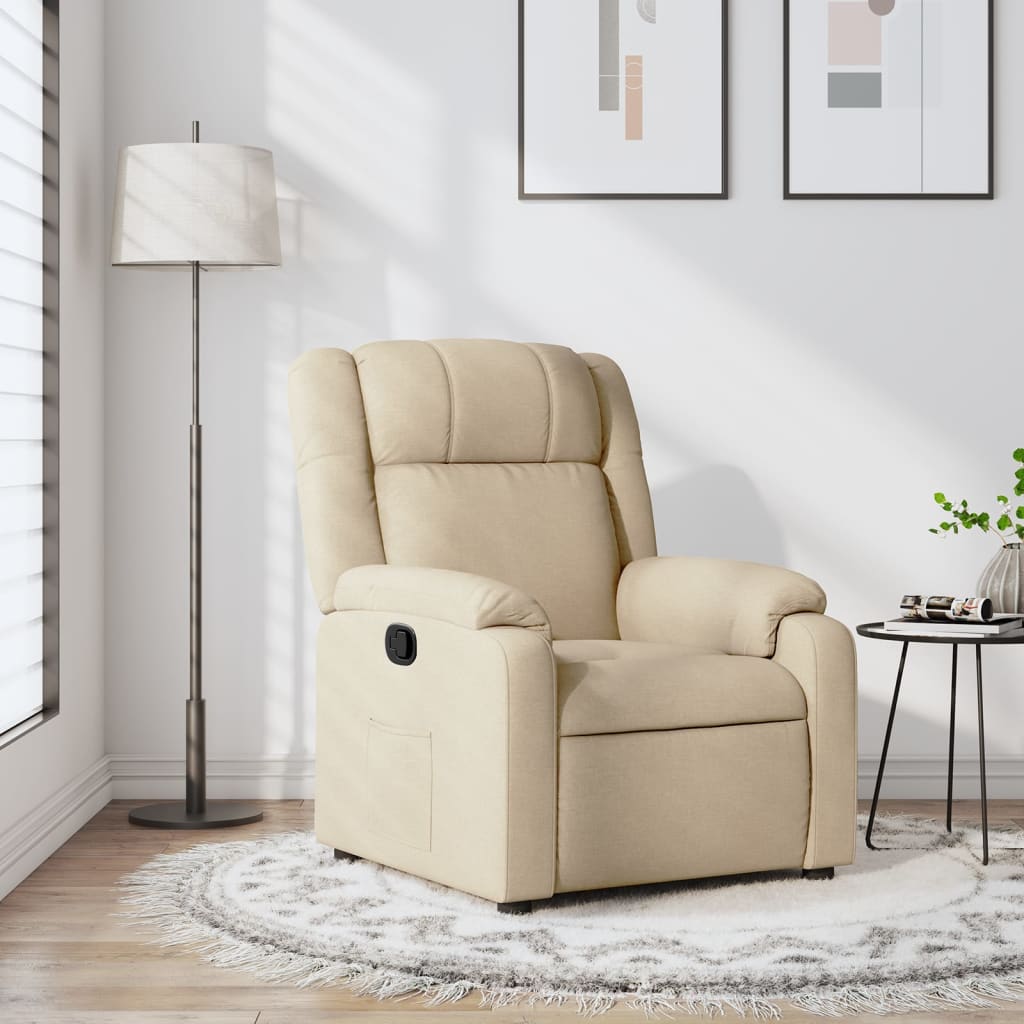 Fauteuil inclinable crème tissu