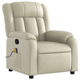 Fauteuil de massage inclinable crème similicuir