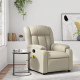 Fauteuil de massage inclinable crème similicuir