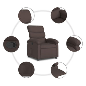 Fauteuil inclinable Marron foncé Tissu