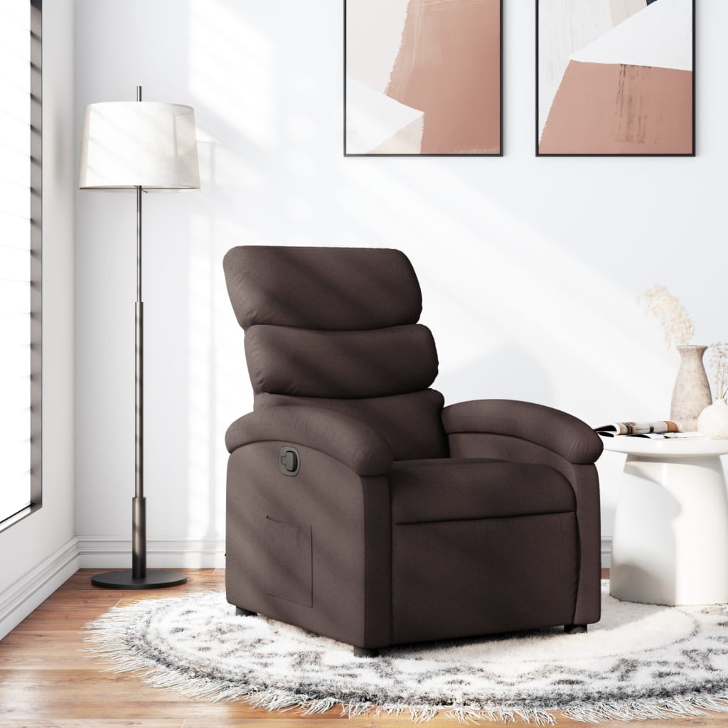 Fauteuil inclinable Marron foncé Tissu