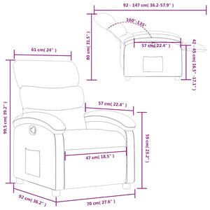 Fauteuil inclinable Taupe Tissu