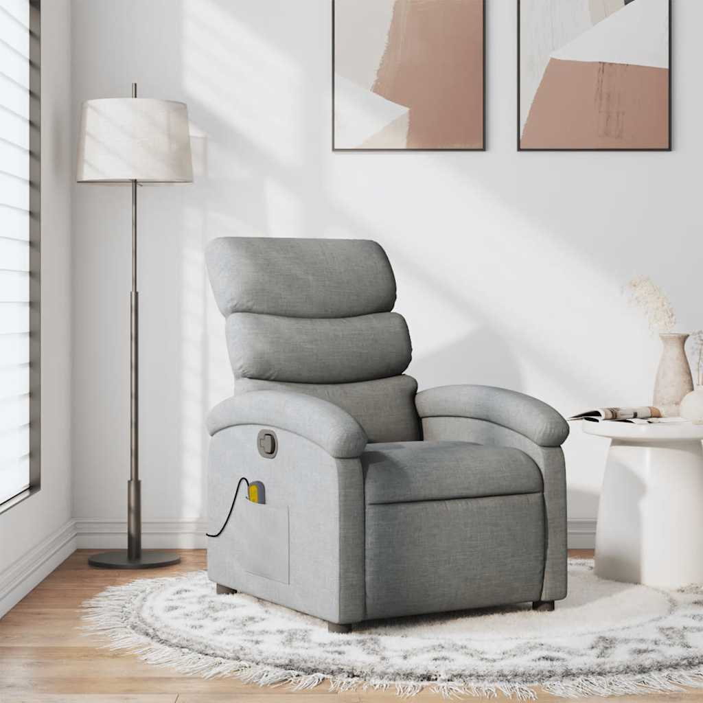 Fauteuil de massage inclinable Gris clair Tissu