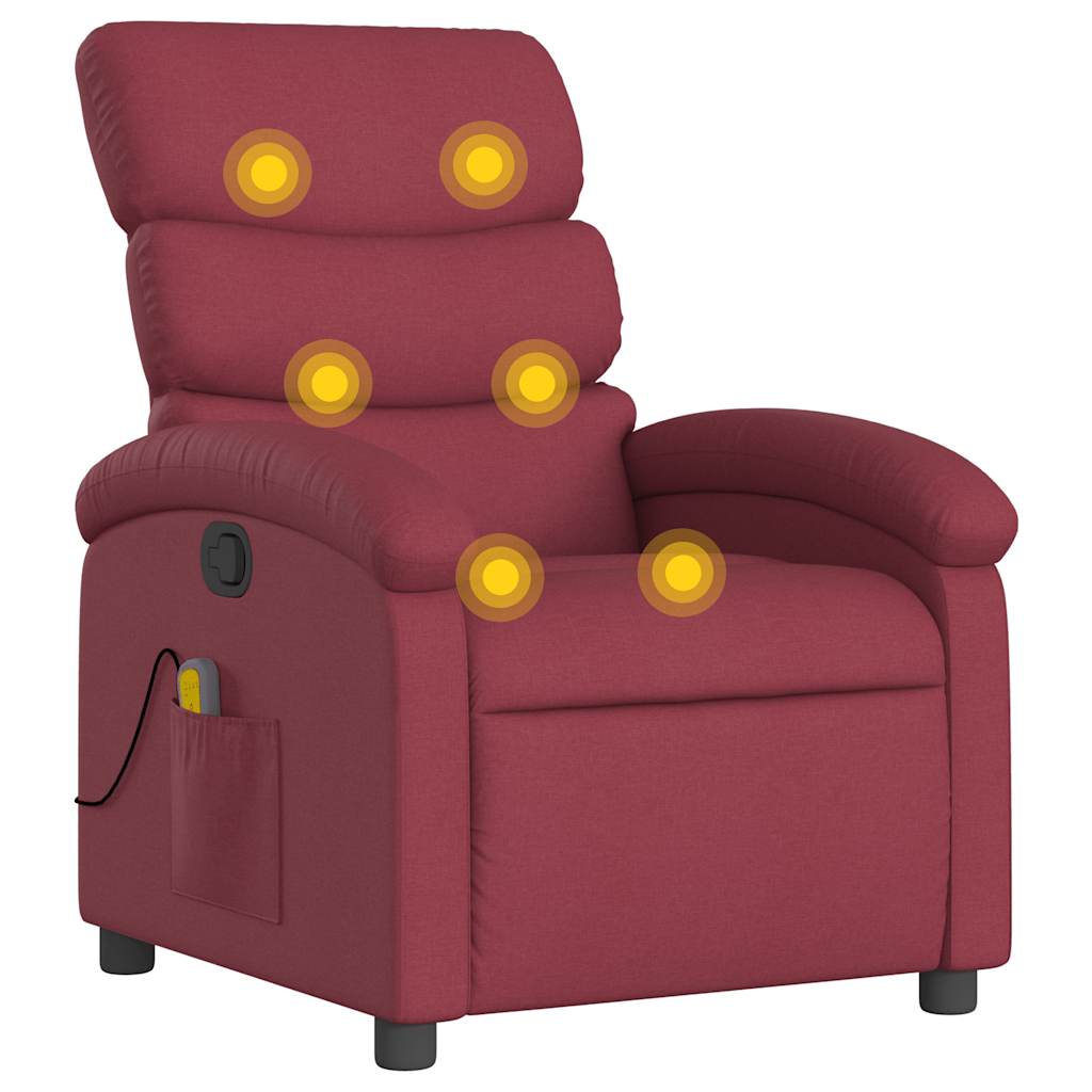 Fauteuil de massage inclinable Rouge bordeaux Tissu