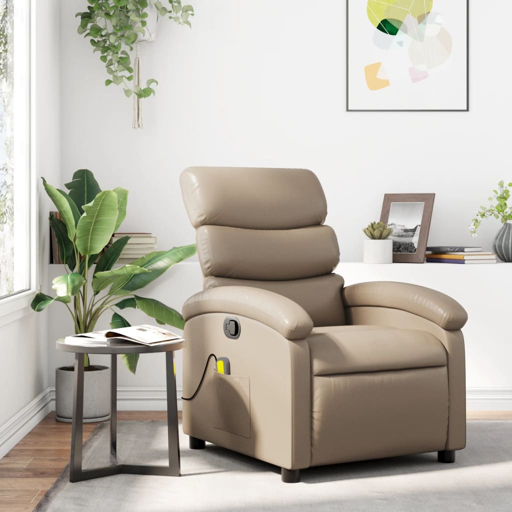 Fauteuil de massage inclinable Cappuccino Similicuir