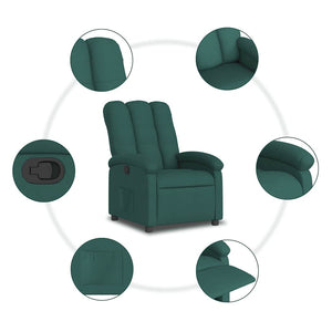 Fauteuil inclinable Vert foncé Tissu
