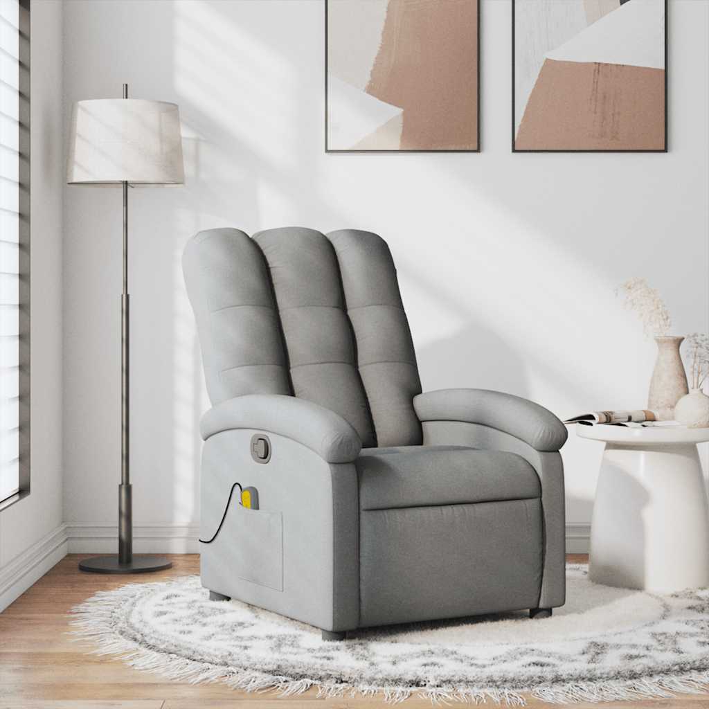 Fauteuil de massage inclinable Gris clair Tissu