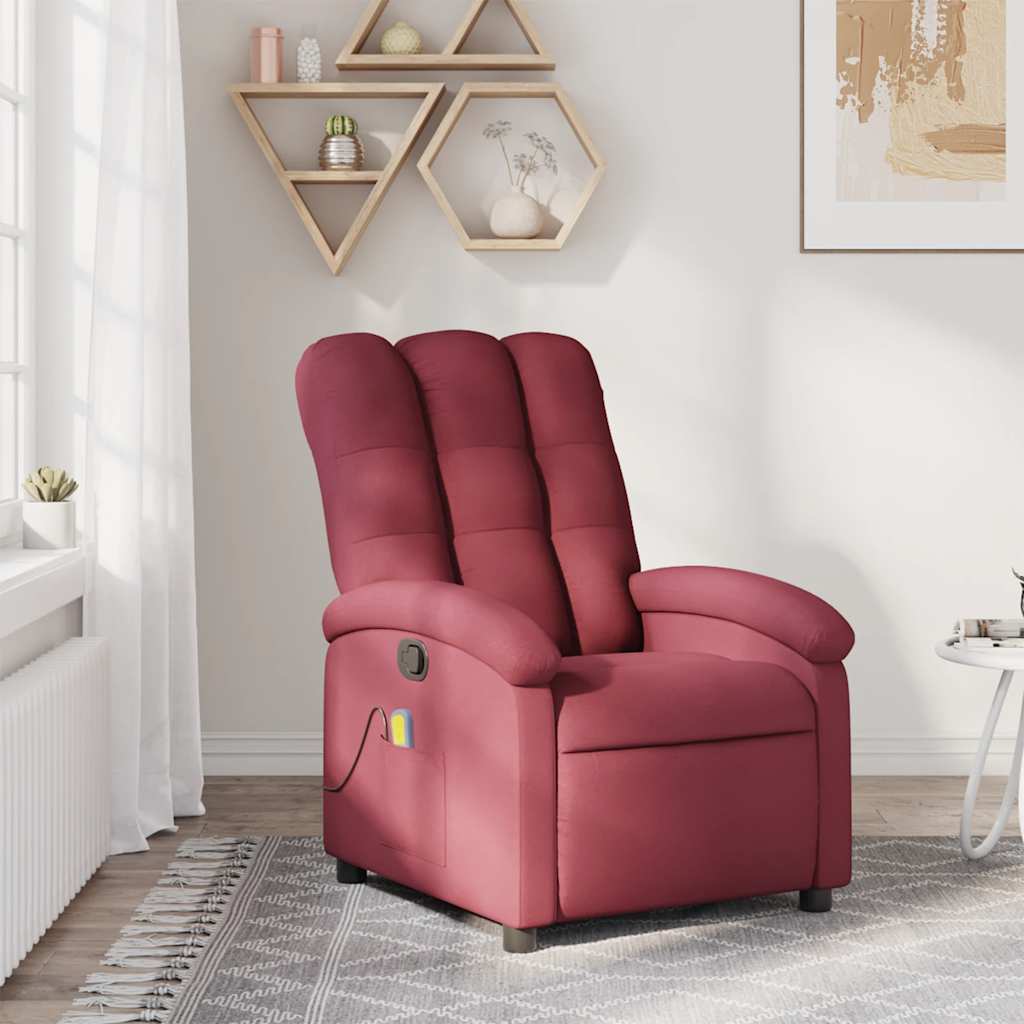 Fauteuil de massage inclinable Rouge bordeaux Tissu