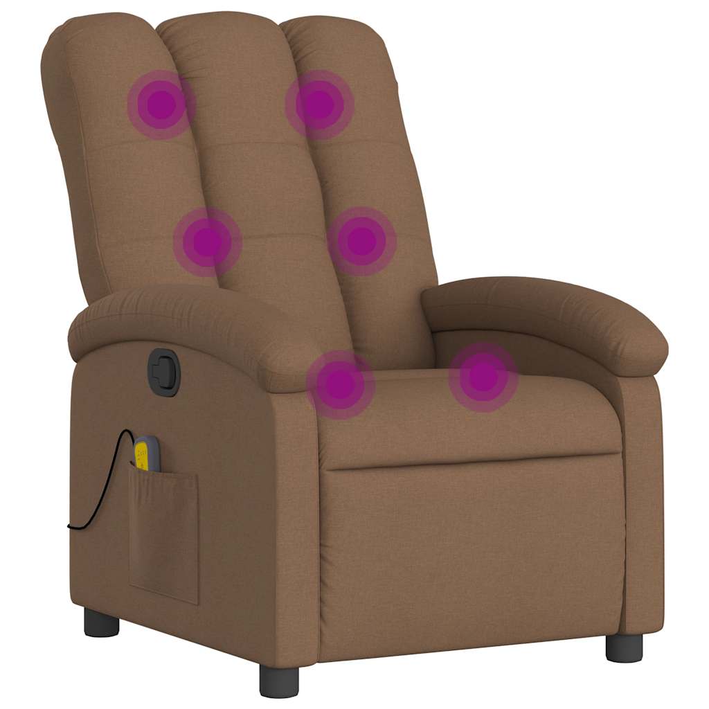 Fauteuil de massage inclinable Marron Tissu