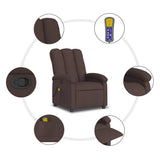 Fauteuil de massage inclinable Marron foncé Tissu
