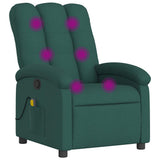 Fauteuil de massage inclinable Vert foncé Tissu