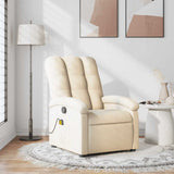 Fauteuil de massage inclinable Crème Tissu