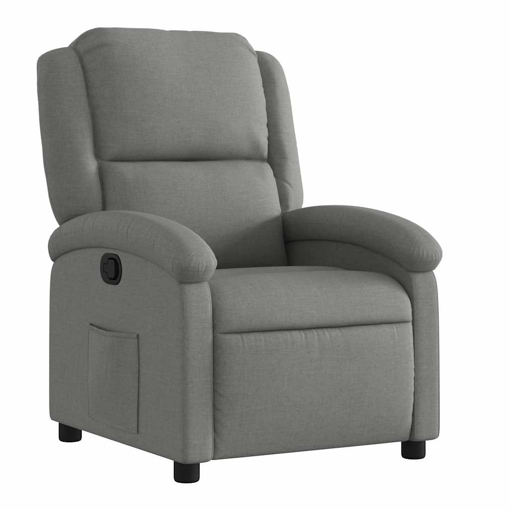 Fauteuil inclinable en tissu gris foncé