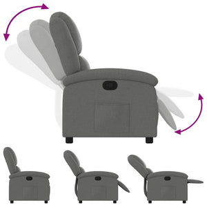 Fauteuil inclinable en tissu gris foncé