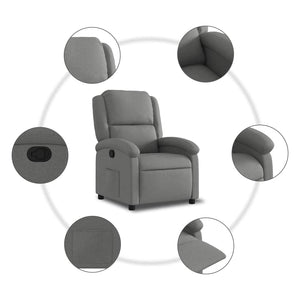 Fauteuil inclinable en tissu gris foncé